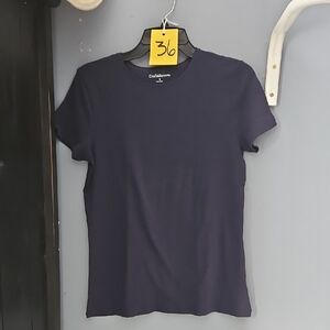 #36 NWOT Croft & Barrow Navy Crewneck Short Sleeve Tee Sz Small+